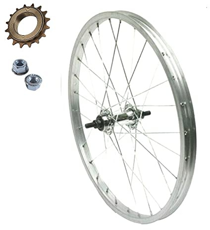 RUOTA/CERCHIO POSTERIORE 20 x 1.75 + PIGNONE 16 DENTI 1V BICI GRAZIELLA MTB CITY BIKE | ALLUMINIO/ACCIAIO