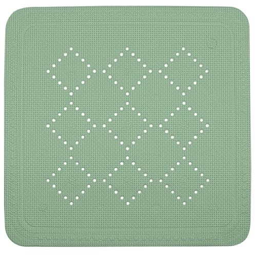 Spirella Duschmatte Badematte Duscheinlage antibakteriell rutschfest mit Saugnäpfen - Alaska Basil Grün - ca. 55 x 55 cm