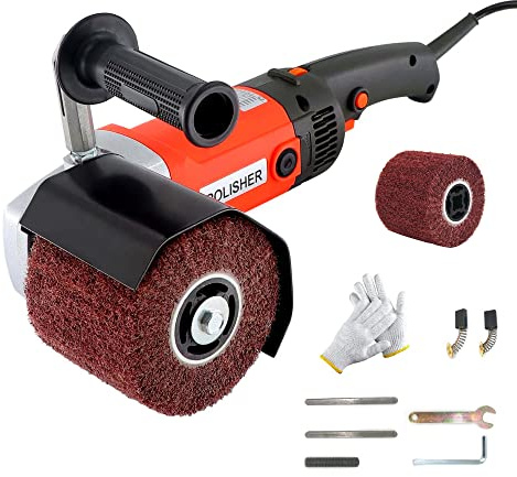 HaTur Electric Burnishing Polishing Machine, 1400W 8 Variable Speed Surface Conditioning Tool, Electric Sander Polisher Burnishing Tool with 2 Polishing Wheel for Metal, Stainless Steel