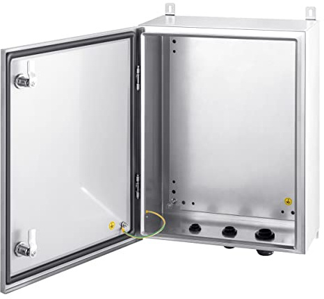 Ordentlich IP65 Weatherproof Stainless Steel Box Wall-Mounted Electronic Equipment Enclosure Box with Mounting Plate and Wall Bracket (20'' x 16'' x 8'')