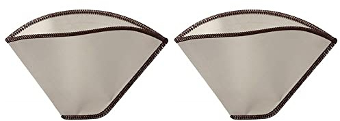 Lot de 2 filtres à café permanents en acier inoxydable pour tasses, tasses, carafes, filtre conique en maille (forme de U)