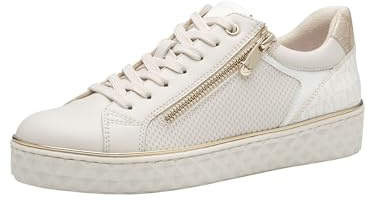 MARCO TOZZI Sneakers Donna Basse con Lacci e Zip, Beige (Cream Comb), 38 EU