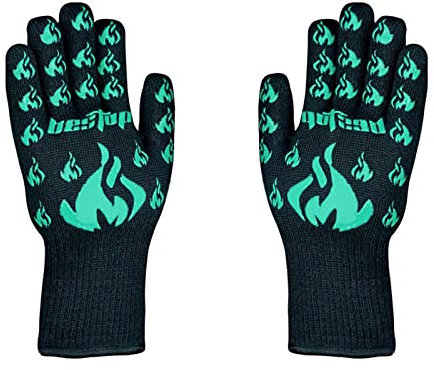 Ofenhandschuhe Ofenhandschuhe, 932 °F, hitzebeständige Handschuhe, schnittfeste Grillhandschuhe, rutschfeste Silikon-Grillhandschuhe, küchensichere Kochhandschuhe for Männer, Ofenhandschuhe, Smoker, G