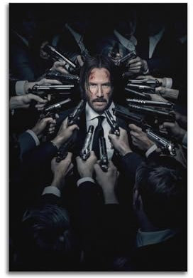CHNT John Wick Poster, Wandkunst, Leinwandgemälde, Wohnzimmer, Schlafzimmer, Heimdekoration, Büro, Wandposter, Fitnessstudio, Kunstmalerei, 40 x 60 cm