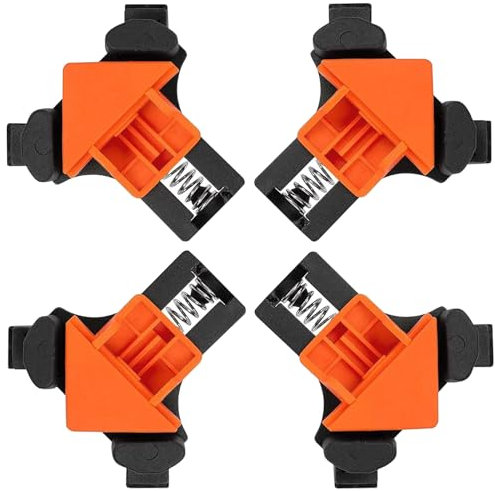 Avtytsda 90 Degree Corner Clamps, Angle Wood Clamp Corner Clip Fixer Ruler Clamp for Making Cabinets Furniture Repair Connection DIY Hand Tools Welding Drilling Drawers