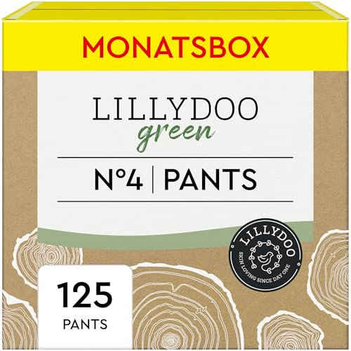 LILLYDOO green umweltschonende Pants, Größe 4 (9-15 kg), Monatsbox (125 Stück)