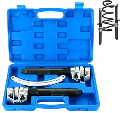 DASBET Coil Spring Compressor Tool Coil Spring Clamps Strut Spring Compressor Tool Set Coil Strut Spring Compressor Clamps Tool Set with Safety Guard - 2200lb Capacity - 11in Jaw Opening