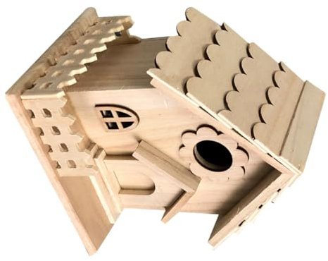 MERRYHAPY Hanging Wooden Bird House Pendant Garden Decor Accessories for Home Bird House Model Ornament