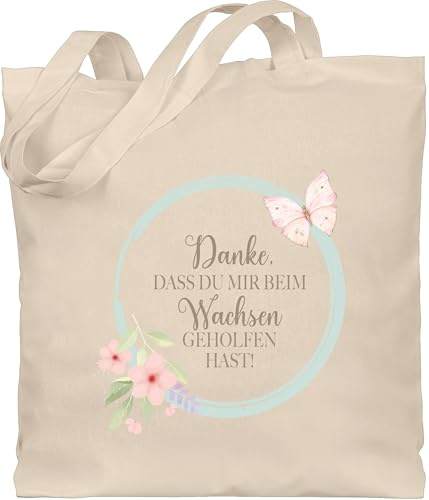 Shirtracer - Baumwolltasche - Erzieher - Taschen - Danke dass du mir beim wachsen geholfen hast | Kita Abschiedsgeschenk | Kindergarten Abschied Geschenk | Tagesmutter Abschied