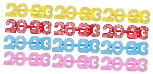 Ciieeo 12 Stk 2023 Neujahrsbrille geburtstag brille Abschlussfeier Brille glasswear Trinkgläser kinder ferngläser kinderferngläser Fotogeschenke 2023 Brillen Neujahrsparty-Brille