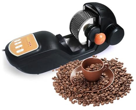 BDJSN Torréfacteur Commercial De Grains De Café 1600 W, Torréfacteur Électrique À Rouleaux avec 7 Modes, Capacité 300 G, Torréfacteur Professionnel À Cage en Acier Inoxydable pour Café, Bar, Bureau