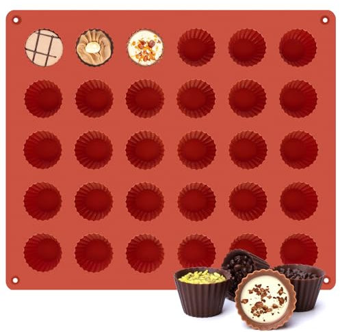 Puyeipt Mini stampo per burro di arachidi, in silicone, per caramelle e cioccolatini, per bombe grasse, bocconcini di yogurt, tazze di cioccolato, dolcetti fatti in casa, 30 tazze