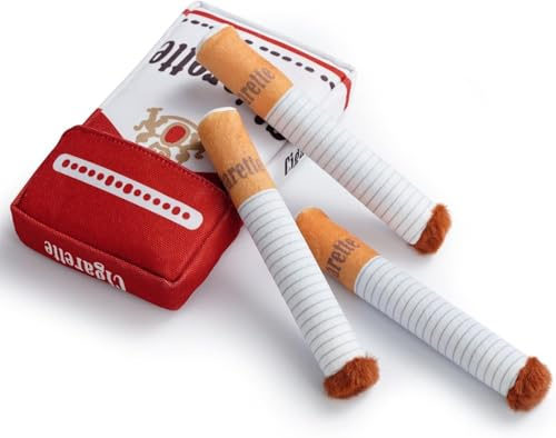 GFYLOHCY cigarett hundleksak, pipande hundleksak, rolig cigarett plyschleksak, interaktiv hundleksak, hundfödelsedagspresent
