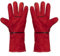 AUTUUCKEE Welding Gloves, Heat Resistant Gloves, Long Leather Fire-Resistant Gloves, Heavy Duty Gauntlet, BBQ gloves for Grinding, Welding, BBQ, Baking, Grill, Oven, Fireplace, Gardening (Red)