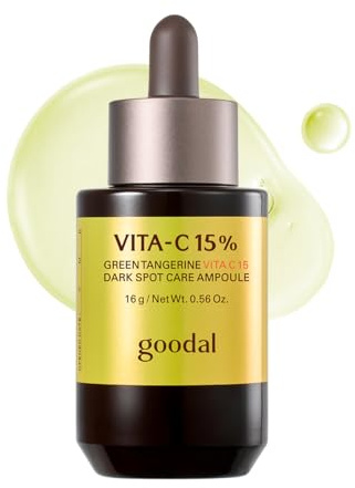 GOODAL Ampollas de vitamina C de mandarina verde (15 unidades), cuidado de la piel coreano, suero de vitamina C, cuidado facial diario hidratante para líneas finas y piel opaca, K Beauty, 16