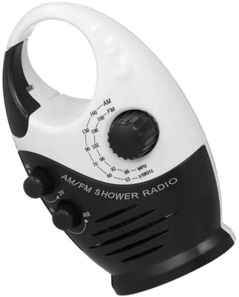 LALAFINA Radio De Douche Poignée à Crochet Radio Numérique Am FM pour Salle De Bain pour Camping Et Voyages