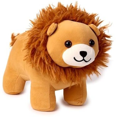 TopShop24You Türstopper Löwe Plüsch 28x21x14 cm – Schwerer Tier Türhalter mit Sandfüllung – Deko Wohnaccessoire für Kinderzimmer, Spielzimmer & Büro