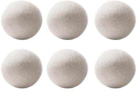 Wool Balls for Dryer Sheet & Fabric Softener Set of 6 | Dryer Balls for Laundry Reusable Anti Clothing Static and Shorten Drying Time