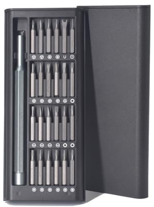 Juego de destornilladores precisión 25 en 1 Torx Hexagonal cabeza plana destornillador magnético for PC reloj cámara gafas(25 in 1)
