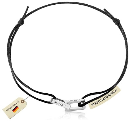 Made by Nami Personalisierte Armband mit Gravur Geschenke für Frauen Personalisiertes Armband Damen Herren Geschenk Freundin Freundschaftsarmbänder mit Gravur Taufe Valentinstag Weihnachten