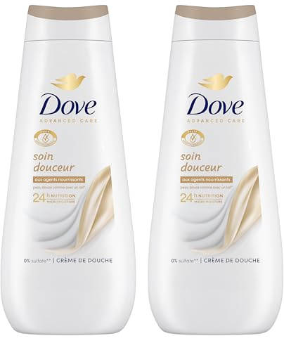 DOVE Gel Douche Soin Douceur 0% Sulfate 2x400ml