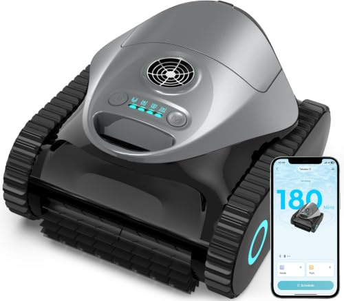 BRINBO C1 Robot Piscina Limpiafondos y Paredes (2026 Nuevo) | Doble filtración, 180 min, 7 modos, App, hasta 150 m², fácil de extraer del agua, para agua dulce y salada