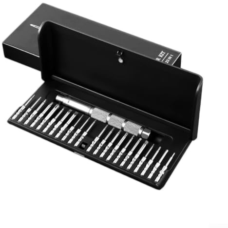 22 in 1 Magnetic Precision Screwdriver Set Alloy Steel Bits for Phone Watch Repair Laptop PC Maintenance Electronics Toolkit Rotating Handle(Black)