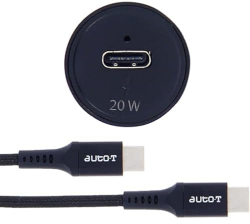 AUTO-T 540225 Chargeur de Téléphone pour Voiture, Kit Câble USB-C + Prise Allume Cigare