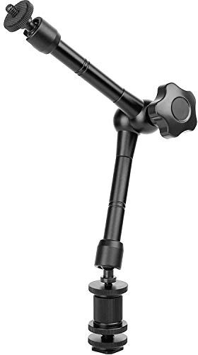 11 Magic Arm, ChromLives Articulating Magic Friction Arm Adjustable w/Hot Shoe Mount 1/4 Tripod Screw Compatible with DSLR Camera Rig/LCD Monitor/DV Monitor/LED Lights/Flash/Microphone/DJI Osmo