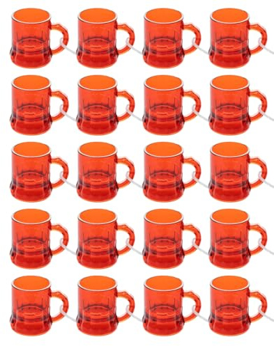 Carlso 20x Schnapsglas zum Umhängen, am Band, 2cl, Party (rot)