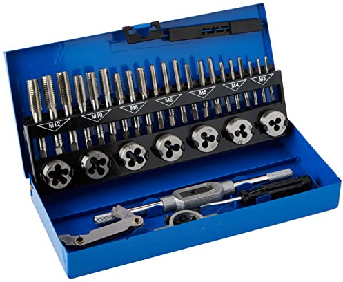 BlueSpot Tools 22301 Gewindeschneider-Set, metrisch, 32-teilig (M3-M12)
