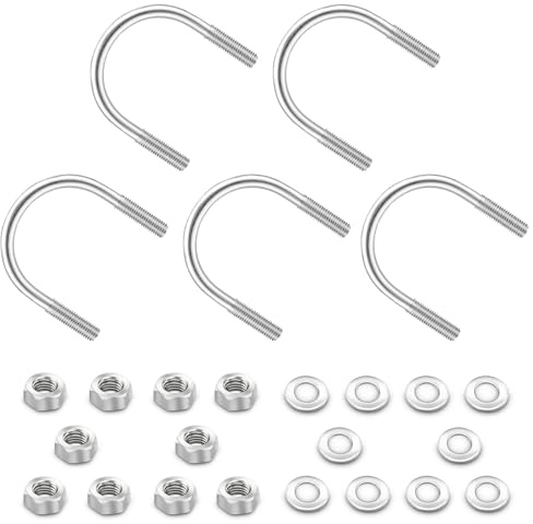 5 Stück M8 x 50mm 304 Edelstahl Silber U-Bolzen U-Schrauben, geeignet für Rohrleistungen