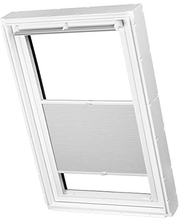 Ventanara® Dachfenster Waben Plissee ohne Bohren passend für Velux Fenster Plisseerollo Faltrollo verspannt Klebemontage (S10, Grau Verdunkelnd)