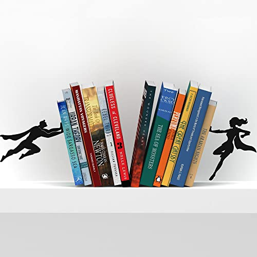 Artori Design Support de Livre Durable, Support d'étagère en métal caché, Porte-Livre décoratif pour la Maison, Cadeau pour Les Amateurs de Livres et décoration d'intérieur (Super-héroïne)