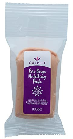 Culpitt Modelling Paste, Rose Beige, Sugarpaste, Gumpaste For Cake Decorating, Flowers, Animals, Figures, Models - Sets Hard, 100g