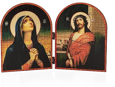 NKlaus Diptychon christliche Ikone Holz, 23,5x16cm Deva Maria, 1 Stück | christlich; Diptychon; Jesus; Maria; B09BBHL2WZ; christian catholic icons; B0DJ5FSX2Z; catholic crucifix