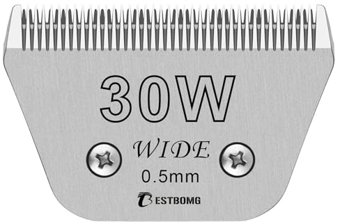 BESTBOMG 30W breite,abnehmbare Klingen für die Fellpflege von Haustieren,kompatibel mit den Schermaschinen Heiniger/Moser Max45/Andis/Oster A5,Schnittlänge 1/50 Zoll (0,5 mm)