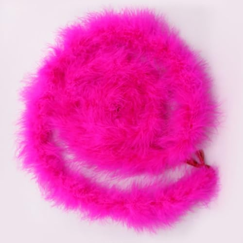 Yurosiay Federboa Flauschige 200cm Feder-Girlande Feder-Schal zum Nähen Federstola Handgefertigte Federschal Girlande Kostüm-Accessoire Karneval Party Halloween Weihnachten Dekoration Rose Rot
