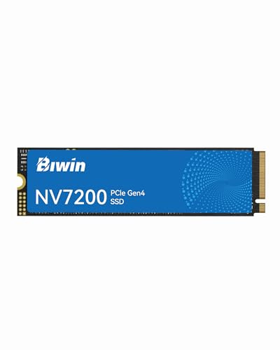 BIWIN NV7200 M.2 SSD 4TB NVMe 2.0 - Bis zu 7200 MB/s Lesegeschwindigkeit - PCIe Gen4x4 Interne Festplatte mit HMB Technologie – Solid State Drive für Laptop/Desktop PC/Gaming - PS5 Kompatibel