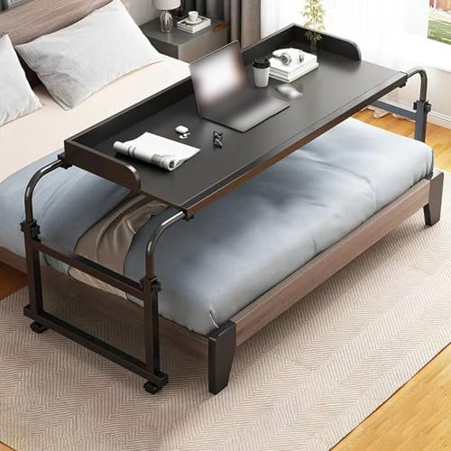 ELIKBH Betttisch auf Rollen Höhenverstellbar Laptoptisch Möbel für Arbeitszimmer Pflegehilfsmittel Schreibtische Krankenhausbetttisch Computertische betttisch klappbar