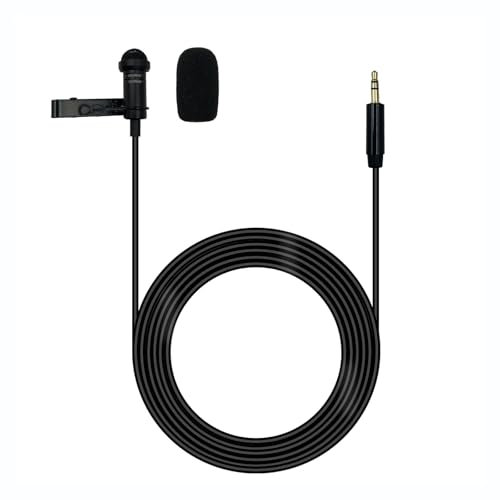 SPTSSWET Lavalier Microphone for DJI Mic 2 Transmitters, for Rode Wireless GO II 2 /Wireless Pro, Omnidirectional Condenser Wired Clip On Lav Mic for Stage YouTube Live Streaming, 3.5mm TRS