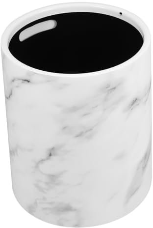 SOESFOUFU Large 15l Marble Pattern Waste Bin Plastic Trash Can for Home and Office Without Lid, Marble Texture Bathroom and Bedroom Garbage Container