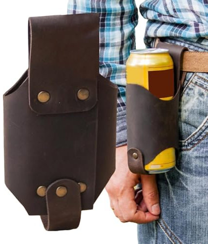 Ceinture Étui À Bière, Porte-Bouteille De Ceinture | Ceintures De Bouteilles en Cuir PU,Accessoires Bière Cool, Sac De Taille De Boisson, Ceinture De Support De Bière Étanche pour L'extérieur, Piqu