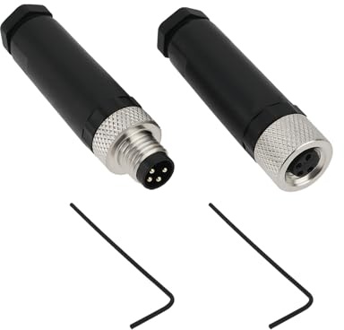 Create idea 1 Coppia Di Connettori Aeronautici M8 A 4 Pin Maschio E Femmina Da 8 Mm IP67 Spina Per Montaggio A Pannello Impermeabile Per Applicazioni Industriali E Esterne