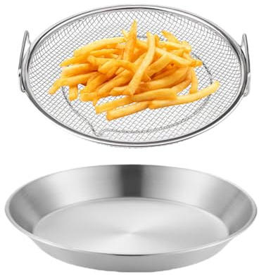 Stainless Steel Oil Drain Rack - Mesh Filtering Basket with Tray, Oil Drip Filter | Cooking Oil Strainer for Frying and Grilling, Air Fryer Accessories for Food, Kitchen Oil Filter for Cooking