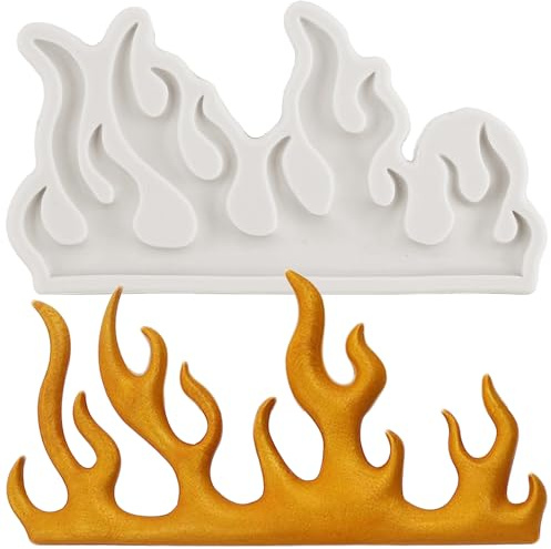 Sijiangmold Flammen Fondantform Feuer Silikonformen | Kuchendekoration Schokolade Cupcake Topper Süßigkeiten Polymer Ton Gummipaste