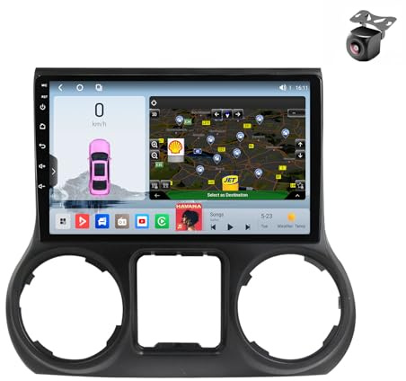 Android 14 autoradio für Jeep Wrangler 3 JK 2010 2011 2012 2013 2014 2015-2018 GPS Navigation 9 Zoll Kapazitiver Touchscreen Auto Stereo Mit SWC WiFi FM RDS Carplay Android Auto (M300S 8core 4+32G)