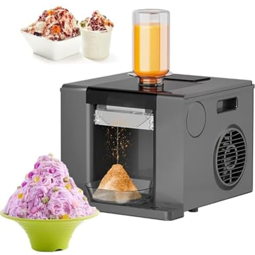 DDZJTPP Tritaghiaccio Elettrico, Tritaghiaccio per Granite con Contenitore da 750 Ml E Vassoio di Raccolta Separato per Frullare Granite, 60 kg/Giorno, Produttore di Ghiaccio per Casa E Feste,Black
