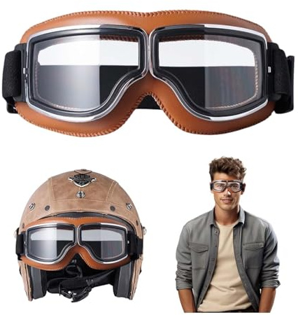Gafasdeciclismoretro,Gafasdemotoparahombre,Lentes de proteccionparamoto,Gafasdemoto,Gafas de motocross,Gafas de moto a prueba de viento,Motorradbrillen,Fliegerbrille,Motocross brille