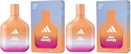 Adidas Vibes Get Comfy Eau de Parfum, per Tutti, Rilassante e Confortevole, Profumo a Lunga Durata, Vaniglia e Mandarino 100 ml (Confezione da 2)